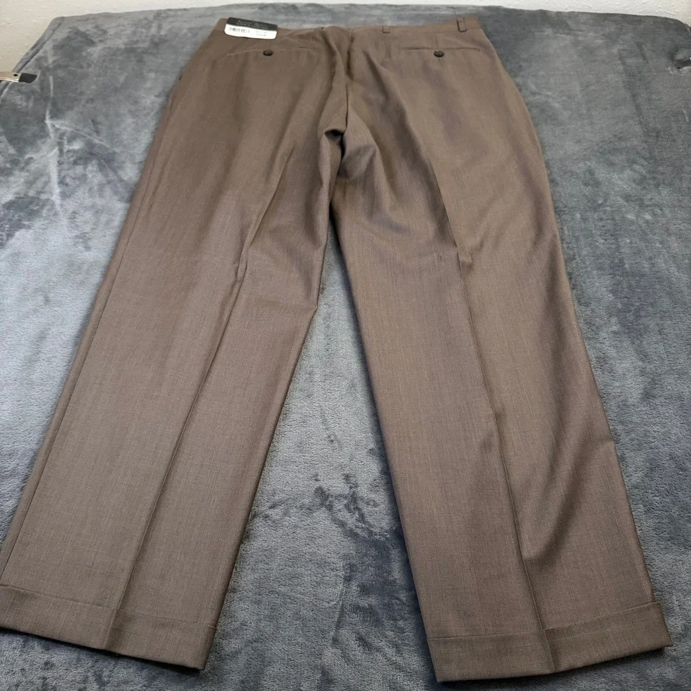 Kenneth Roberts Platinum Collection Suit Set Mens 44L Brown Wool 38x30